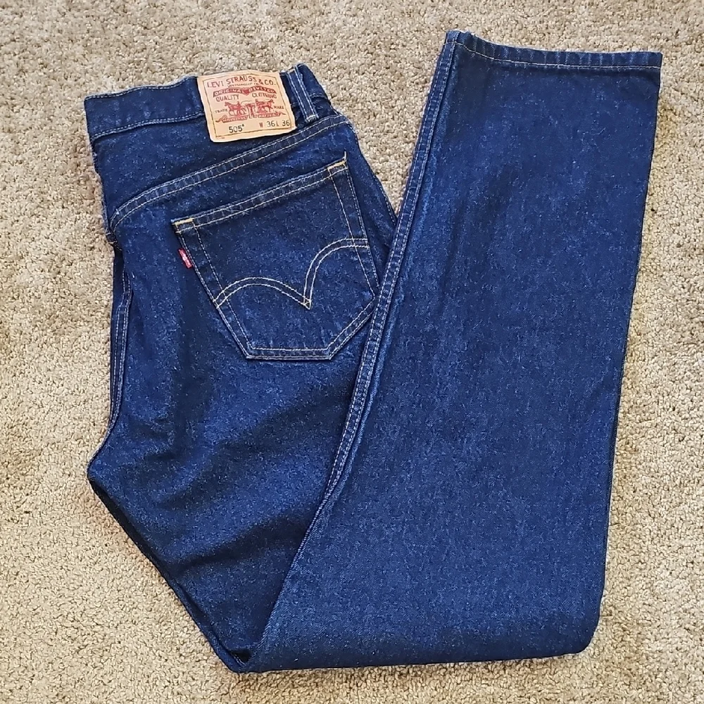 Levi's‎ Men's Dark Indigo Straight Jeans Size W36 L36